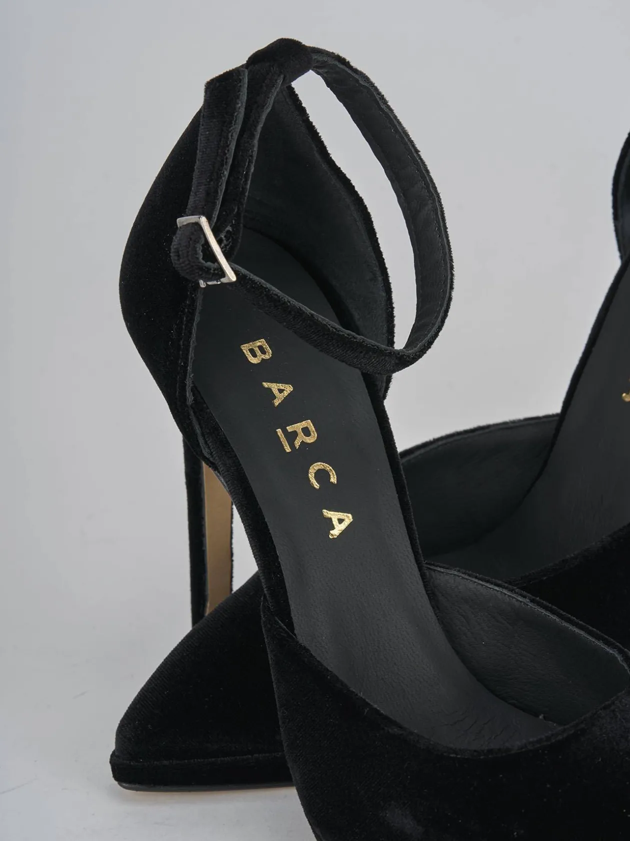 Décolleté e slingback tacco 11cm velluto nero