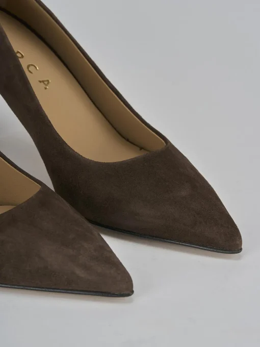 Décolleté e slingback tacco 7cm camoscio testa