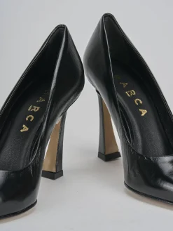 Décolleté e slingback tacco 10cm vernice nero