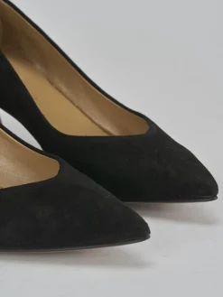 Décolleté e slingback tacco 5cm camoscio nero