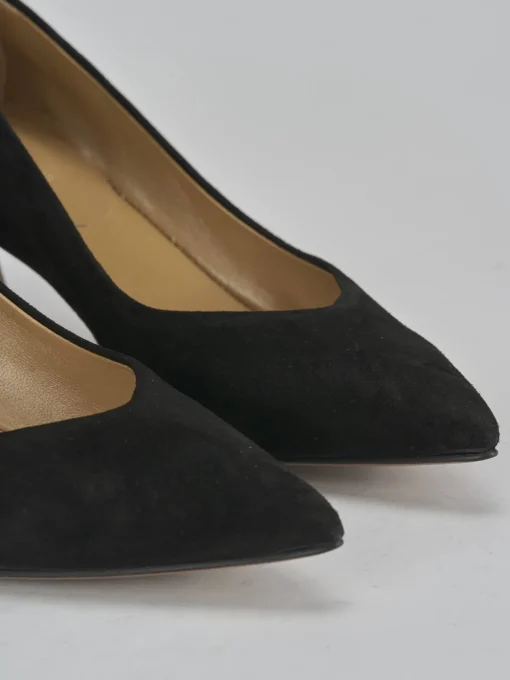 Décolleté e slingback tacco 5cm camoscio nero