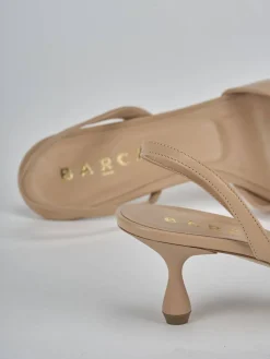 Décolleté e slingback tacco 5cm pelle marrone