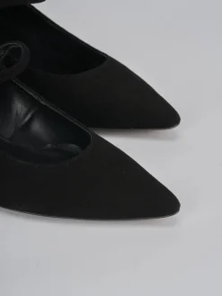 Décolleté e slingback tacco 3cm camoscio nero