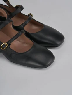 Décolleté e slingback tacco 3cm pelle nero