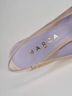 Décolleté e slingback tacco 7cm raso beige