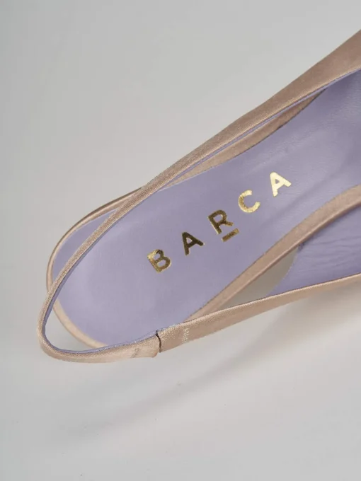 Décolleté e slingback tacco 7cm raso beige