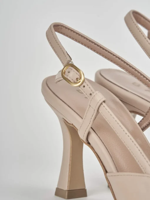 Décolleté e slingback tacco 8cm pelle rosa