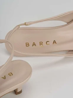 Décolleté e slingback tacco 3cm pelle beige