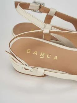 Décolleté e slingback tacco 3cm pelle bianco