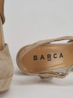 Décolleté e slingback tacco 11cm camoscio beige