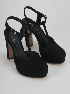 Décolleté e slingback tacco 11cm camoscio nero