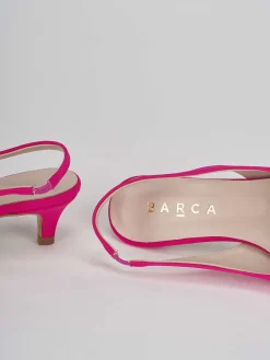 Décolleté e slingback tacco 3cm licra rosa