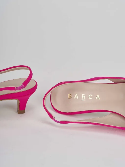 Décolleté e slingback tacco 3cm licra rosa