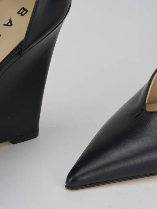 Décolleté e slingback tacco 11cm pelle nero
