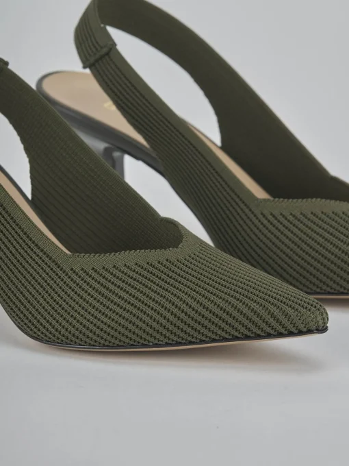 Décolleté e slingback tacco 7cm pelle verde