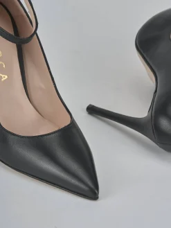Décolleté e slingback tacco 11cm pelle nero