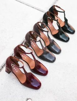 Décolleté e slingback tacco 5cm vernice grigio