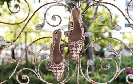 Décolleté e slingback tacco 7cm pelle beige