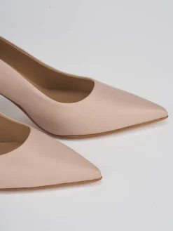 Décolleté e slingback tacco 7cm pelle rosa