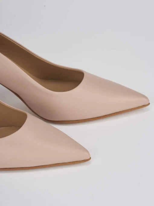 Décolleté e slingback tacco 7cm pelle rosa