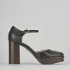 Decolte bebe' tacco 9 cm nero pelle