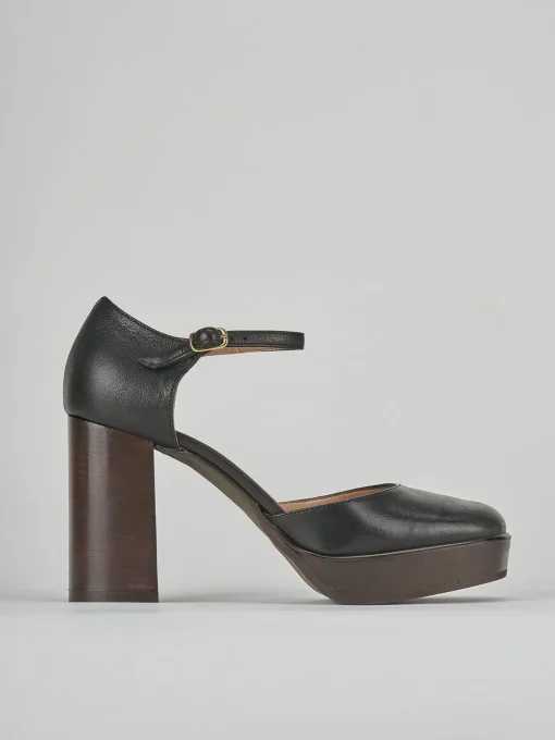 Decolte bebe' tacco 9 cm nero pelle