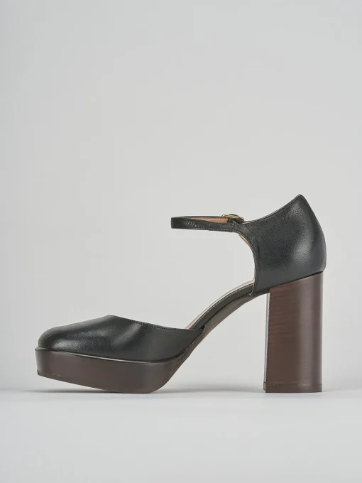 Decolte bebe' tacco 9 cm nero pelle