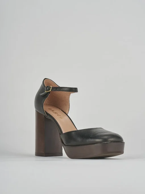Decolte bebe' tacco 9 cm nero pelle
