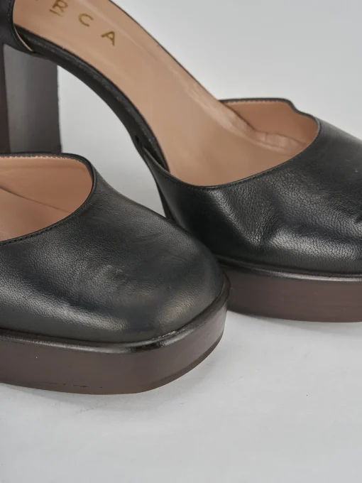 Decolte bebe' tacco 9 cm nero pelle