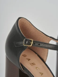 Decolte bebe' tacco 9 cm nero pelle