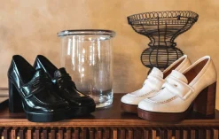 Decolte mocassino tacco 9 cm bianco pelle