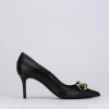 Decolte tacco 8 cm nero pelle