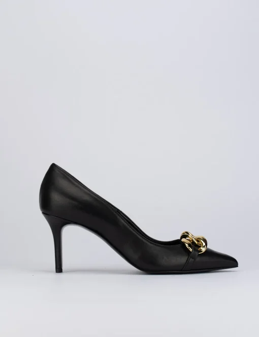 Decolte tacco 8 cm nero pelle