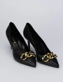 Decolte tacco 8 cm nero pelle