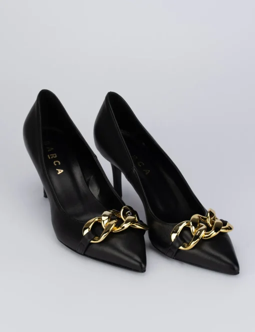 Decolte tacco 8 cm nero pelle