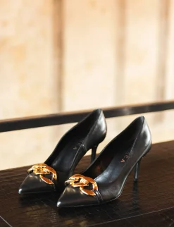 Decolte tacco 8 cm nero pelle
