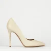 Decolte' tacco 11 cm beige pelle