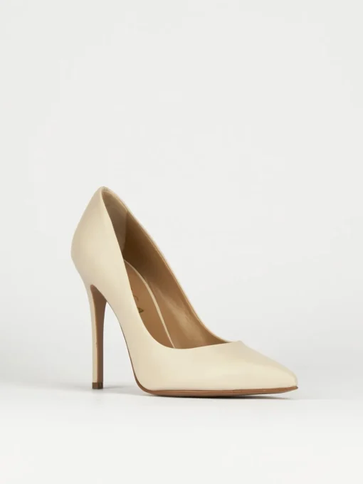 Decolte' tacco 11 cm beige pelle