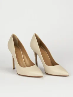 Decolte' tacco 11 cm beige pelle