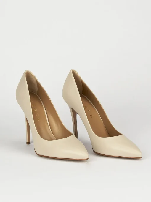 Decolte' tacco 11 cm beige pelle