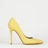 Decolte' tacco 11 cm giallo pelle