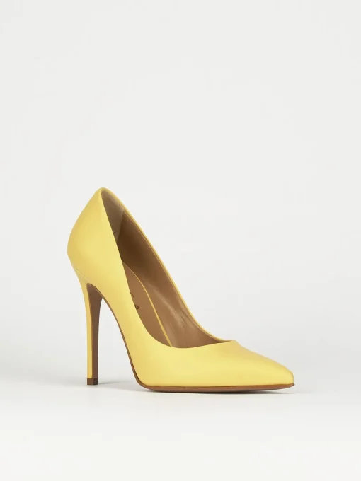 Decolte' tacco 11 cm giallo pelle