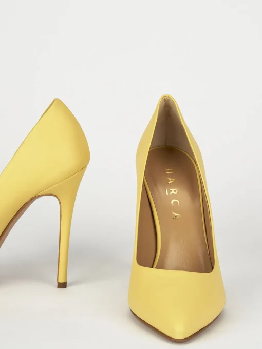 Decolte' tacco 11 cm giallo pelle