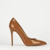 Decolte' tacco 11 cm marrone vernice