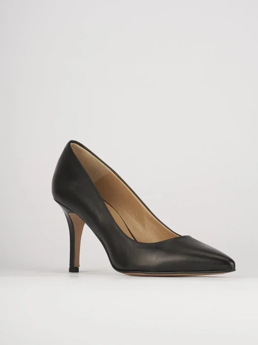 Decolte' tacco 7 cm nero pelle