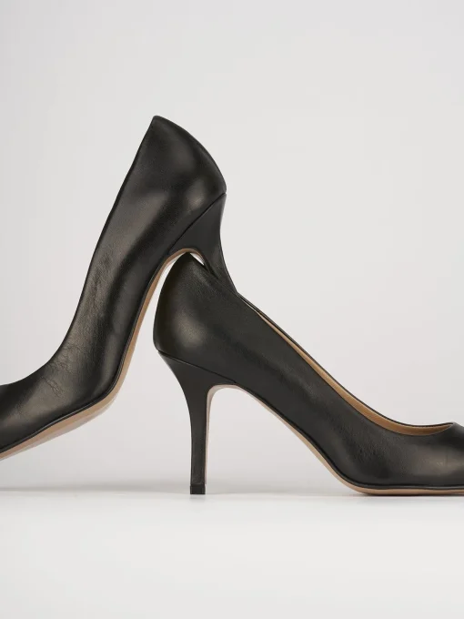 Decolte' tacco 7 cm nero pelle