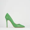 Decolte' tacco 11 cm verde pelle