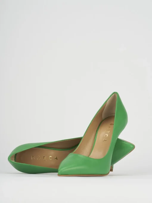 Decolte' tacco 11 cm verde pelle