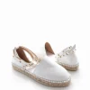 espadrilas fondo in gomma e soletto interno in vera pelle. Tomaia in morbidissima pelle nappata bianco
