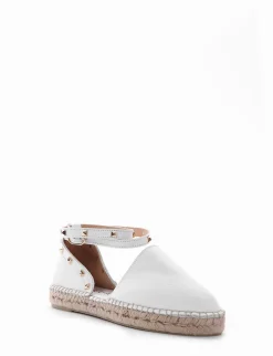 espadrilas fondo in gomma e soletto interno in vera pelle. Tomaia in morbidissima pelle nappata bianco